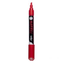 Marqueur - Peinture Acrylique - Rouge - Permanent - Pointe Biseautée 6mm - Marbel - Darwi