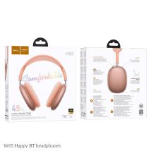 Hoco W65 Happy Bt – Casque Sans Fil Bluetooth 5.4, 45 D'Autonomie, Micro Intégré, Waterproof - Rose - Soundswealth
