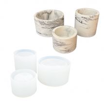 Siliconen Mal Set - Bloempotten Rond (ø 8cm X 5cm + Ø 9cm X - Jesmonite
