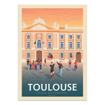 Affiche 30 X 40 Cm - Toulouse Place Du Capitole - Olahoop Travel Posters - Wall Editions