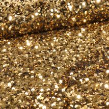 Tissu Sequins Épais Extensible Or - Craftine
