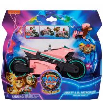 La Super Pat Patrouille Le Film : Liberty Et La Pat Patrouille Junior + Moto Side Car Transformable - Figurine Chien - Véhicule De Luxe - Paw Patrol -