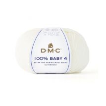 Pelote De Mérino À Tricoter 100% Baby 4 - Dmc 100 Blanc - Dmc