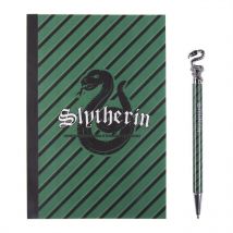 Set De Papeterie Harry Potter Maison Poudlard - Cahier Et Stylo Emblème - Serpentard - Cadeaux-et-anniversaire.com
