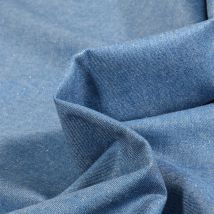 Tissu Chambray Pailleté Uni Bleu - Au Mètre - Craftine
