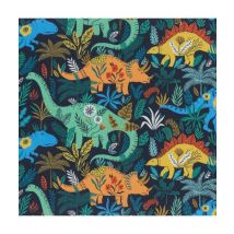 Tissu Coton Dashwood Jurassic Dinosaures Sur Fond Noir De 110 Cm De Largeur Noir Vendu Par 50 Cm