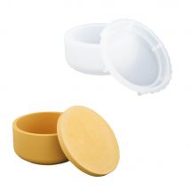 Moule En Silicone 10,8 Cm X 5,3 Cm - Pot Basse Ronde Avec Couvercle - Jesmonite