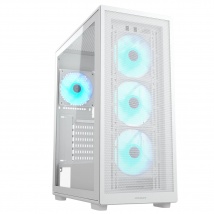 Boitier Gaming - Cougar Gaming - Mx220rgbwhite - Boîtier Atx Intermédiaire - 4 Ventilateurs Argb 120mm - Usb 3,2 Gen 2 Type C