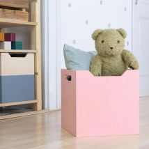 Boîte De Rangement Bois Modèle 4 - Poignées - Rose - 33 X 33 X 37 Cm - Benlemi