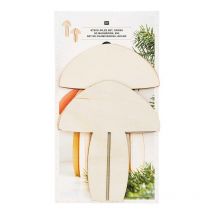 Décorations De Noël En Bois - 2 Champignons En Relief - Rico Design
