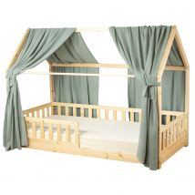 Set Double Ciel De Lit Cabane En Gaze De Coton Duo - Sevira Kids