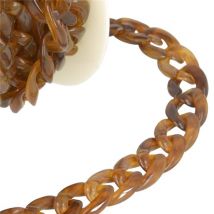 Bobine 5m Chaîne Plastique Brillant Marron 20mm - My mercerie