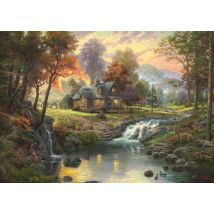 Puzzle 1000 Pièces - Thomas Kinkade : Chalet Sur Le Ruisseau - Schmidt Spiele