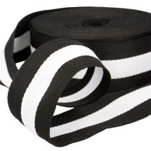Film 25m Galon Stripes 40mm Noir/blanc - Stephanoise