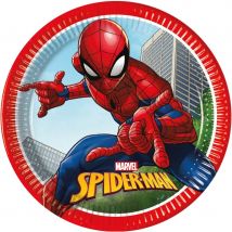 8 Assiettes Spiderman Crime Fighter - Annikids
