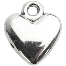 Breloque Coeur - Argenté - 13 X 15 Mm - 10 Pcs - CC Hobby