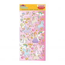 Scène À Décorer Pour Enfants - Princesse & Licornes - Stickers Puffies - Global Gift