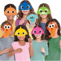 8 Masques Baby Shark Jaune - Amscan