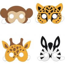 4 Masques Animaux De La Savane - Mousse - CREATIVE PARTY