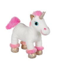 Peluche - Peluche Lica Bella Sonore, Blanche Et Rose 22 Cm - Gipsy Toys
