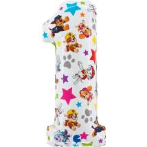 Ballon Aluminium Hélium Pat Patrouille - Géant Chiffre 1 - 71 Cm - GRABO