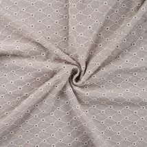 Tissu Gaze De Coton Motifs Brodés Sur Fond Beige Sable - Au Mètre - Craftine