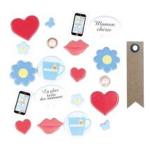 20 Attaches Parisiennes Fête Des Mères + 20 Étiquettes Kraft Fanion - Youdoit