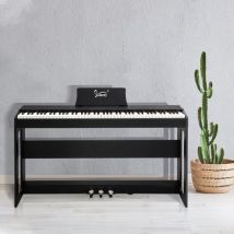 Alightup - Piano Numérique - 88 Touches Lestées Noir - Bluetooth Midi - Tabouret Pliant
