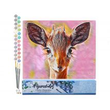 Peinture Par Numéro Figured'art - Biche Mignonne - Kit De Loisir Créatif Diy Numéro D'Art Complet - 40x50cm Sans Châssis En Bois