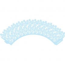 12 Wrappers À Cupcakes En Dentelles Bleu - MODECOR