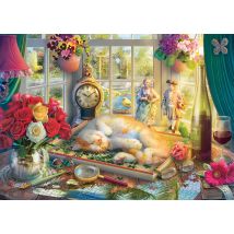 Puzzle 1000 Pièces - L'Heure Du Puzzle Pour Le Chat - Schmidt Spiele