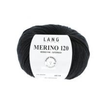 Pelote De Laine À Tricoter Merino 120 - Lang Yarns Noir (004)