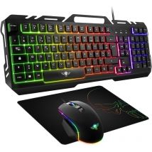 Clavier - Souris Filaire - Tapis De Souris - Gaming - Rétroéclairé - Spirit Of Gamer - Pro Mk5 - Spirit Of Gamer