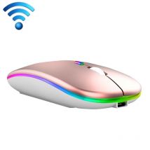 Souris Sans Fil Ergonomique Lumineuse Rose Gold 2400dpi 4 Boutons Usb Rechargeable Yonis - Yonis