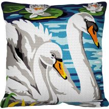 Kit Coussin Point De Croix Les Cygnes - Margot