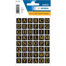 Lettres - Stickers - Autocollant - Or - Fond Noir - A À Z - Majuscules - Ki Sign