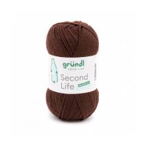 Fil À Tricoter Durable Second Life - 100gr - Grundl - Certifié Oeko-tex Marron (10) - Gründl