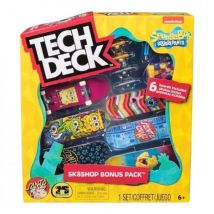 Coffret Sk8shop Bonus Pack Tech Deck Bob L'Éponge - 5 Finger Skate A Collectionner - Mini Skates Doigts - Spin Master