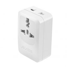 Akashi Adaptateur De Voyage États-unis Japon Chine Usb Et Usb C 15w Blanc