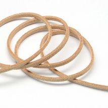 3 Metres De Cordon Plat Suédine Aspect Daim Beige - Creation Bijoux Perles - La boutique de Karine