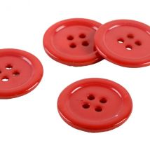 Lot De 3 Boutons 100% Nacre Ronds Rouge - My mercerie