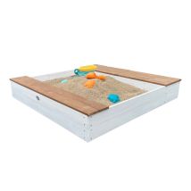 Bac À Sable Et Espace De Rangement En Bois Marron Et Blanc Evy D'Axi - Axi