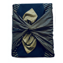 Papier Cadeau Réutilisable Emballage Furoshiki Coton Recyclé : La Poule Aux Œufs D'Or (bleu Nuit) (taille L) 85x85 Cm Collection Monochrome - Carédeau