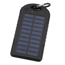 Setty Batterie De Secours Solaire 5 000mah Anti-surcharge Noir