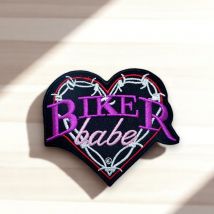 Patch Thermocollant Biker Babe – Cœur Brodé 9 Cm - Saperlipopette by Léna
