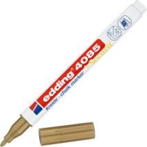 Marqueur - Craie Liquide - Or - Pointe Ronde Fine - Pour Tableau Noir, Déco, Verre - Edding 4085