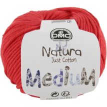 Pelote - 100% Coton - Rouge - Epais - Dmc - Natura Médium - Tricot - Crochet - Dmc