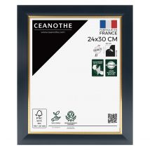 Cadre Photo Hades Bleu Doré 24x30 Cm - Ceanothe