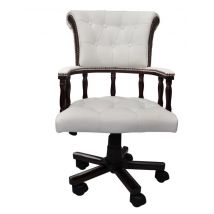 Fauteuil Chaise Chaise De Bureau En Cuir Mélangé Blanc 0502150 - No Name