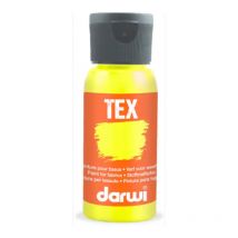 Peinture Pour Tissus - Jaune Fluo - Opaque - Peinture À L'Eau - Tex - Darwi - 50ml